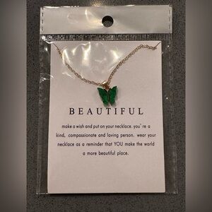 Green Butterfly Necklace